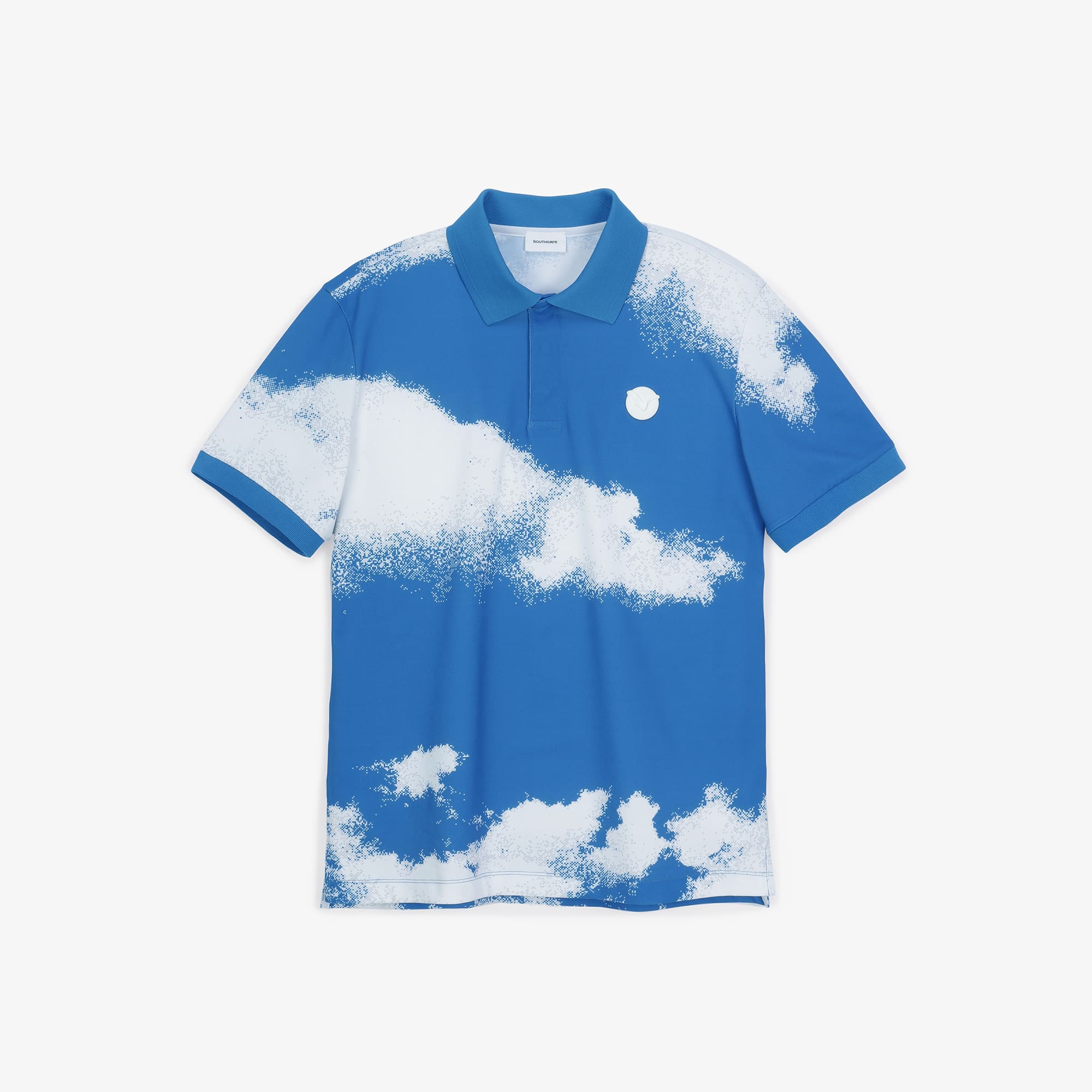 남성 구름 그래픽 폴로 티셔츠_블루